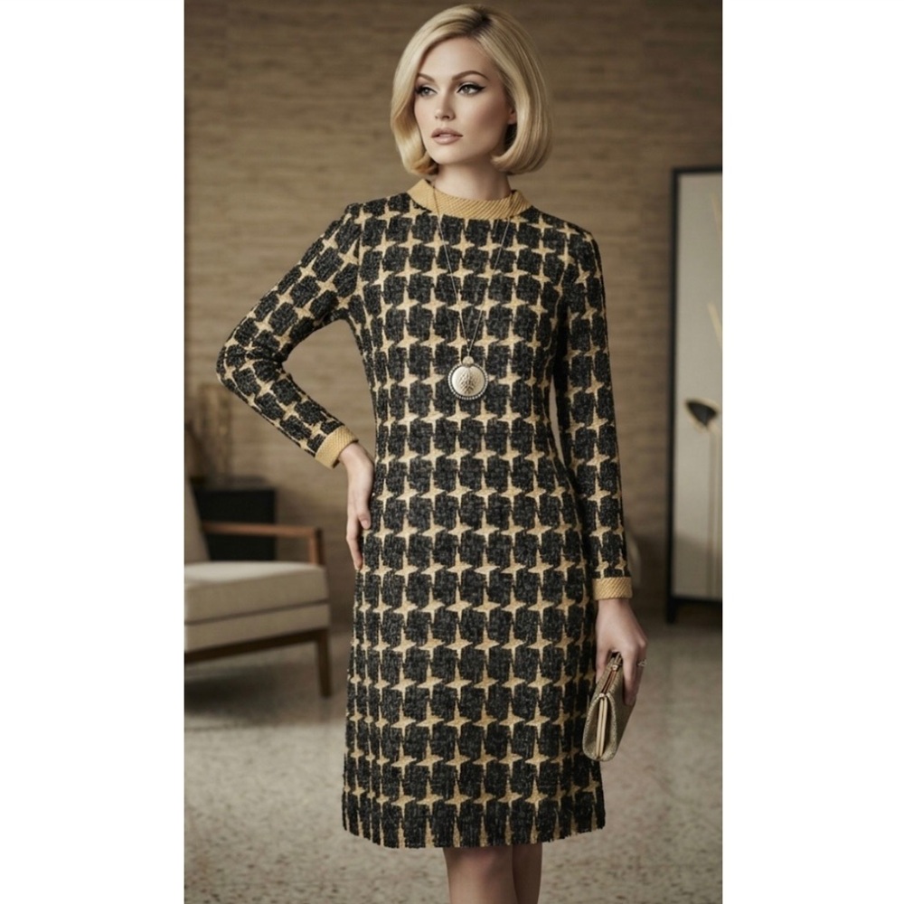 Vintage Bleeker Street Mod Tweed Dress